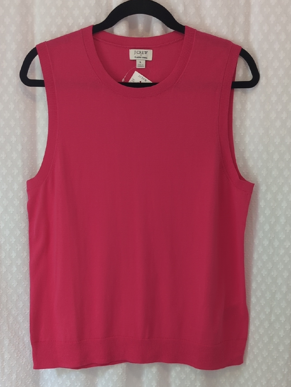 J Crew 100% Cotton Classic Sleeveless Shell, Pink, Women's L, NWT